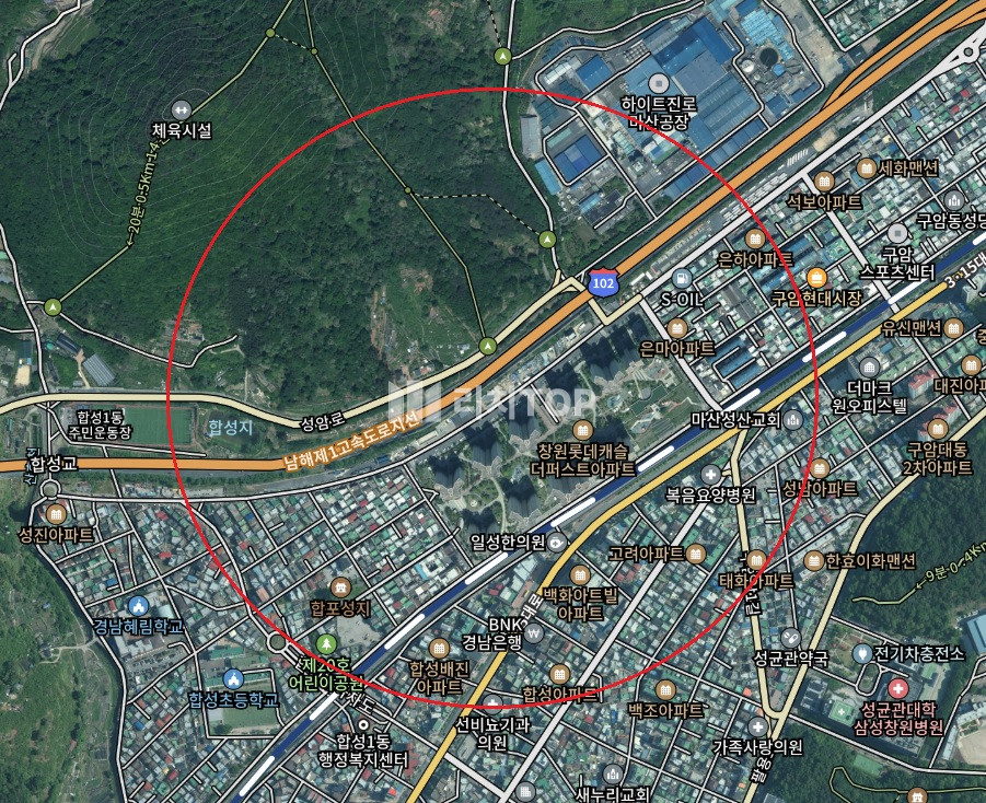 경남 창원시 마산회원구 합성동 도로변, 자연녹지지역 토지 매매 매매 매물번호 13827 사진 1